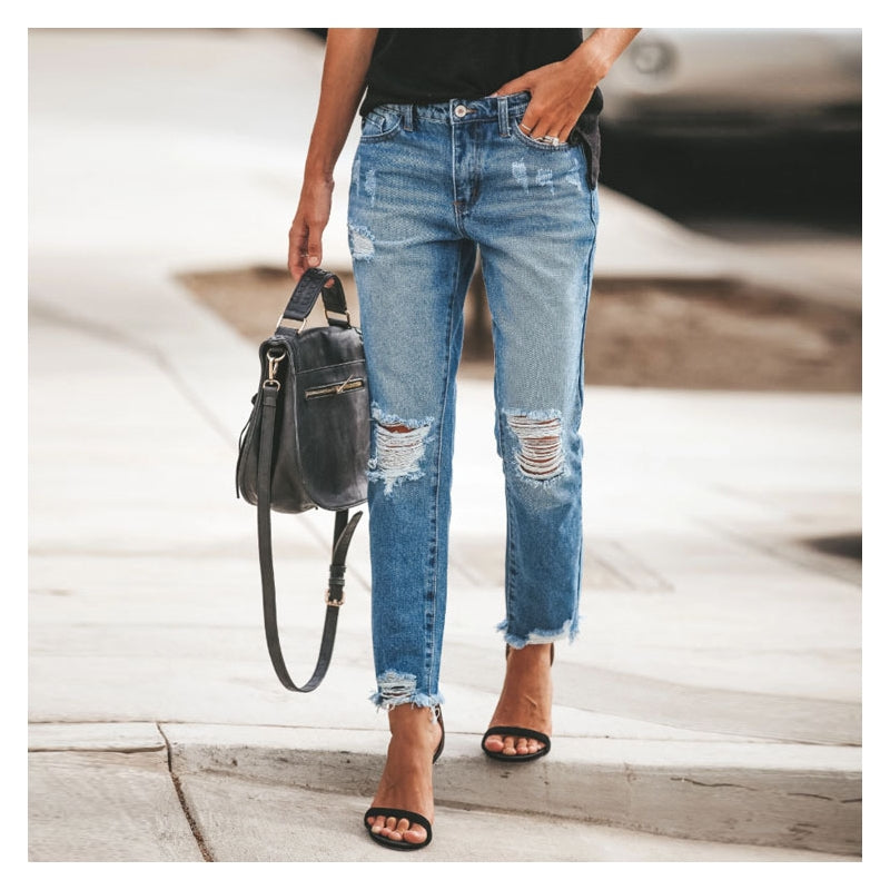 Torn Tassel Jeans